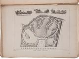 an old map of a park with a horse drawn in it