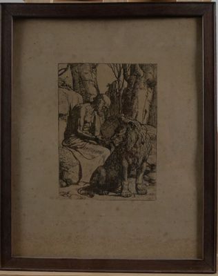an old picture of a cat sitting on a table next to a picture of a dog