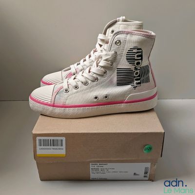 converse all star hi top white / pink / black