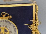 an image of a blue book with a gold border and a badge on it