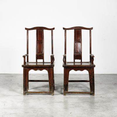 pair of antique chinese chairs in the style of the ming dynasty