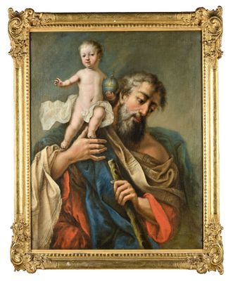 une image représentant un tableau où l'on voit un homme tenant un bébé dans ses bras