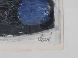 a picture of a painting of a blue hat