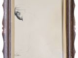 an image of a drawing of a woman ' s face in a frame