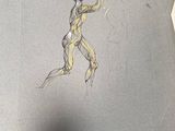 un dessin représentant un homme faisant voler un cerf-volant dans le ciel