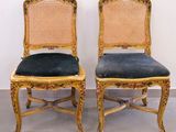 pair of louis xvi style painted cane back chairs