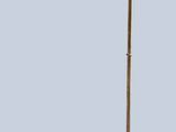 a close up of a lamp on a stand with a blue background