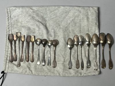 Lot en argent composé de : -6 pelles à sel, 5 du modèle doub… - Photo 1