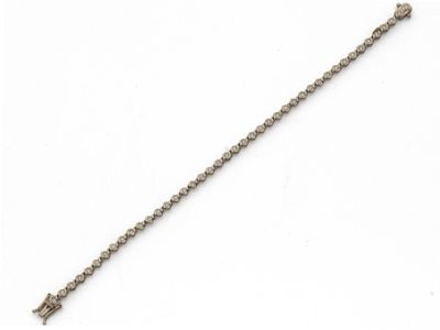 Bracelet articulé en or gris 750 millièmes, ornée d'une lign…