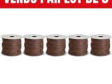 pack of 5 brown wax cord spools for crafts and crafts