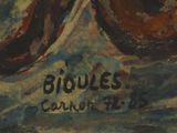 an image of a painting of a snake on a rock