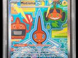 a close up of a pokemon card in a plastic case