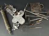a lot of tools that are laying out on the table