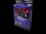 a box with a game controller in it on a black background