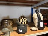 a shelf that has many different items on it
