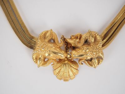 Ceinture fantaisie en métal doré à maille souple à décor de …