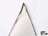 a picture of a piece of paper with a knife sticking out of it