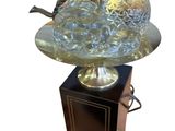 an image of a table lamp with a glass bowl on top of it