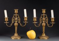 Paire de CHANDELIERS à trois bras de lumière (photo 2)