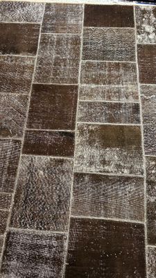 Tapis iran Patchwork couleur marron 243 x 173