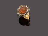 an early 19th century roman glass and diamond ring