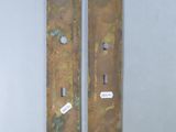 pair of antique brass door plates with screws and screw holes