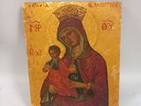 an old icon of the virgin and child