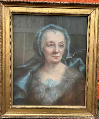 D'après Carl VAN LOO Portait de femme Pastel sur papier sign…