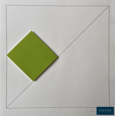 une image représentant une feuille de papier sur laquelle figure un carré vert