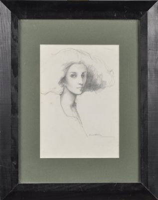 Luis ALVAREZ (1932-1997) : Portrait d'une élégante. - Photo 1