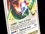 un gros plan d'une carte Pokémon sur laquelle figure un dragon