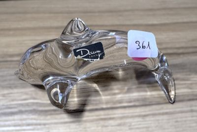 Sujet DAUM représentant 1 dauphin Long 12,5cm