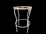 an image of a white table with a glass top on a black background
