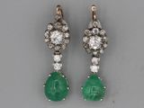 an image of a pair of emerald and diamond earrings