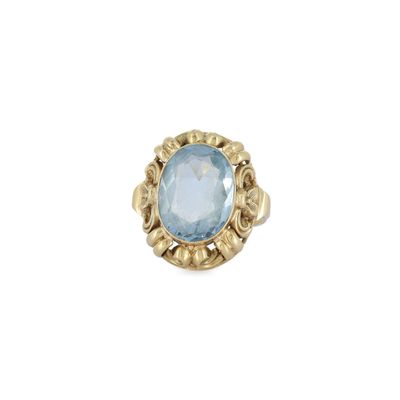 Travail des années 1940-1950 Bague de cocktail en or jaune 5…