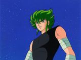 une illustration représentant un homme aux cheveux verts et portant un t-shirt noir