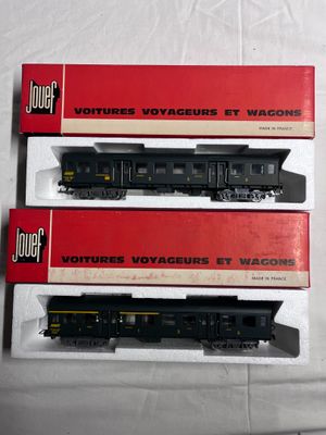 JOUEF – Ho – lot de 2 wagons modernisé en livrée verte – 1, mixte 1ère - Photo 1