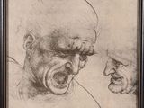 un dessin représentant deux têtes, celle d'un homme et celle d'un bébé