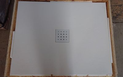 Bac à douche BASALTO DOCCIA, 100x80cm, couleur blanc, Textur…