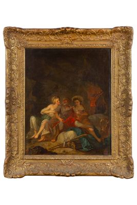 une image représentant un tableau où figurent deux femmes et un enfant