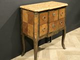 an image of a wooden chest of drawers with a marble top