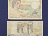 two different bank notes with a picture of a woman and a man on them