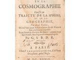 an old book with writing on it that says cosmographie