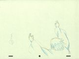 a drawing of two people sitting on a bench