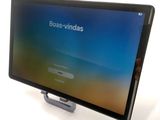 someone is holding up a tablet computer with a screen on it