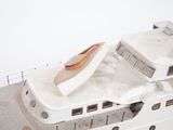 a model of a boat that is sitting on a table