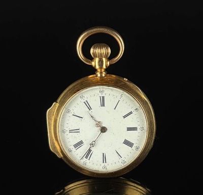 an image of a gold pocket watch with roman numerals on the face