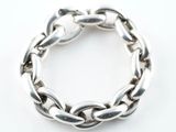 silver chain bracelet on white background with copy space for text