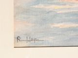 a picture of a painting of a person on a surfboard