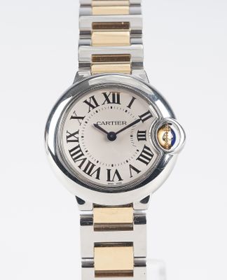 Cartier Montre Ballon bleu, cadran à chiffres romains, or et…